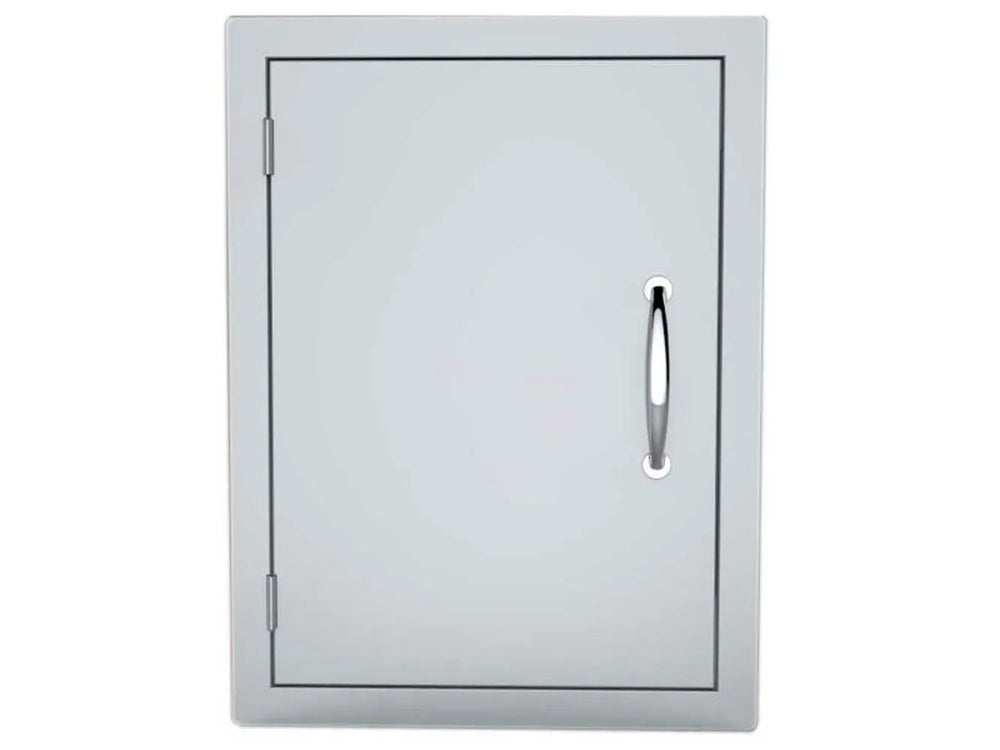 Sunstone DV1724 vertical access door, 17" x 24" flush-mount 304 stainless steel panel for outdoor kitchens and BBQ islands with clean, modern handle.