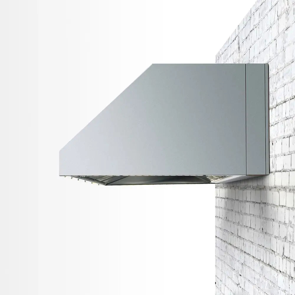 Summerset Vent Hood mounted with Spacer Bracket on a brick wall for proper ventilation.