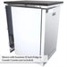 Sunstone SCC21SPE 21" back appliance panel shown with Sunstone 21-inch outdoor fridge and granite countertop (not included).