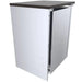 Sunstone SCC21SPE 21" stainless back appliance panel, outdoor kitchen cabinet rear enclosure with counter overhang.
