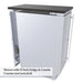 Sunstone SCC15SPE 15" back appliance panel shown with 15-inch fridge and granite countertop (not included), outdoor kitchen island enclosure.