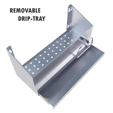 Cocktail Tender BC-BC14 stainless steel bar caddy with removable perforated drip tray and towel ring, outdoor bar accessory.