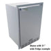 Sunstone BA-TRIM21 304 stainless fridge trim shown with 21-inch wide refrigerator example, built-in outdoor kitchen trim frame.
