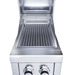 Sunstone SUN13CPRO-HOOD 13-inch 304 stainless grill hood open, featuring warming rack and full-width stainless grill grates.