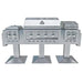 Sunstone Ruby Elite Pro Trio Post Mount outdoor grill package with 4-burner gas grill and dual side burners