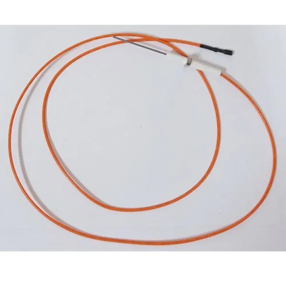 Sunstone P-GIMwire-IR impulse igniter wire for IR burner, orange insulated ignition cable with ceramic connector and metal electrode tip.