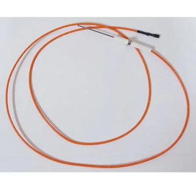 Sunstone P-GIMwire-IR impulse igniter wire for IR burner, orange insulated ignition cable with ceramic connector and metal electrode tip.