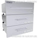 Sunstone SAP30WDDE Designer Face Panel for 30-inch warming drawer stacked vertically with two Sunstone DE-MD30 medium designer drawers in a stainless steel outdoor kitchen configuration.