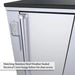 Close-up of Sunstone SAC24APC cabinet side with weather-sealed electrical outlet cover for easy power access in outdoor kitchens.