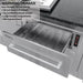 Sunstone SCPFRENCHQUARTER13.7 French Quarter Island warming drawer open showing stainless interior and digital controls (30-inch electric warming drawer).