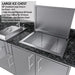 Sunstone SCPFRENCHQUARTER13.7 French Quarter Island 28-inch insulated drop-in ice chest open in granite countertop (large ice chest detail).