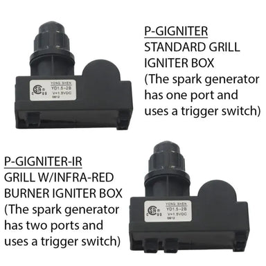 Sunstone P-Gigniter gas grill igniter AAA push button spark generator, replacement igniter box for Sunstone grills and infrared burner models.