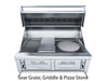 Sunstone EMCHDZ42 modular cooking system with sear grate, griddle and pizza stone inserts