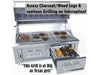 Sunstone EMCHDZ42 dual-zone hybrid grill with pull-out charcoal tray and ash drawer
