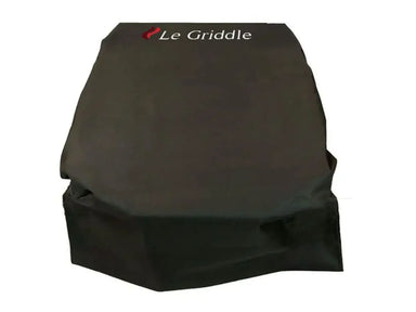 Black protective cover for Le Griddle Wee 16-inch built-in griddle, shown completely covering the unit for outdoor protection.