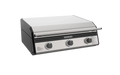 Blackstone 28-Inch Drop-In Griddle with stainless steel hood closed, built for outdoor kitchens and propane configuration