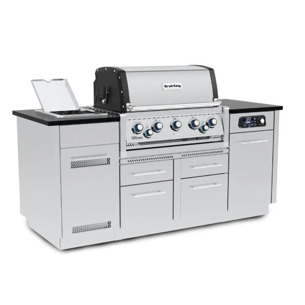 Broil King Imperial QS 590i Grill Center with iQue, angled view