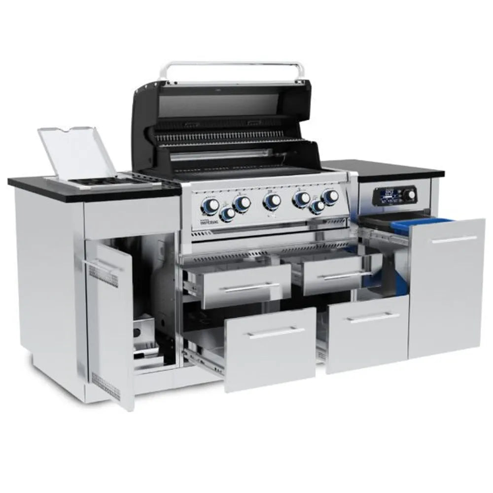 Broil King Imperial QS 590i Grill Center with iQue, open storage view