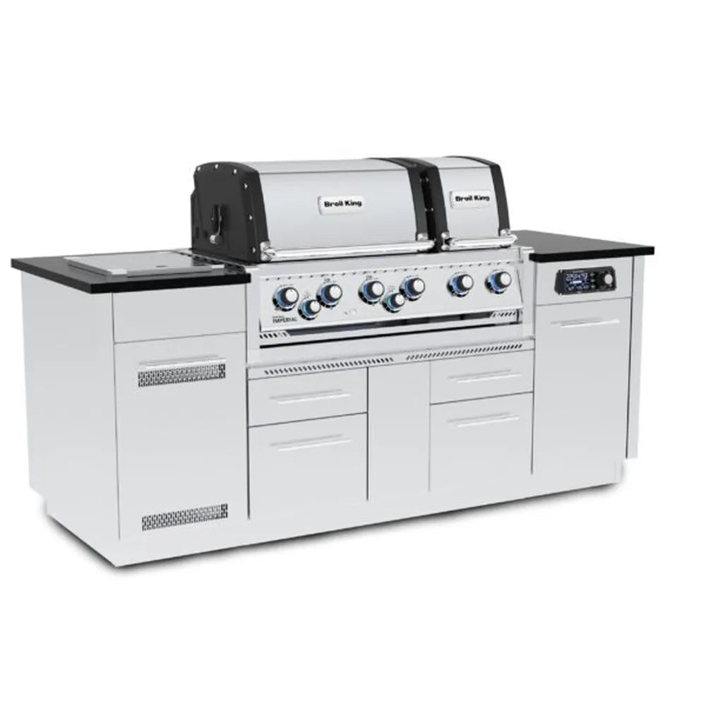 Broil King Imperial QS 690i dual-oven grill center, angled view