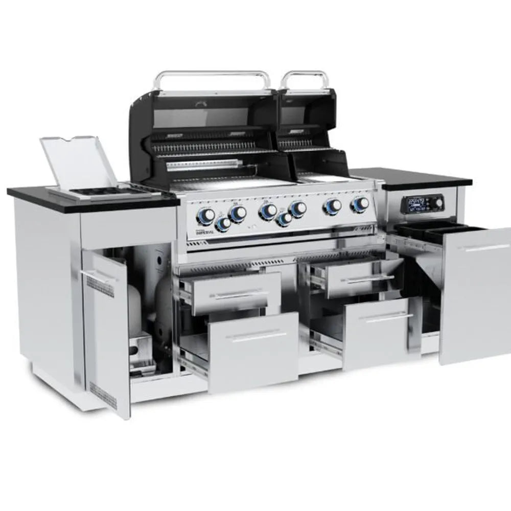 Broil King Imperial QS 690i dual-oven grill center, open angled view