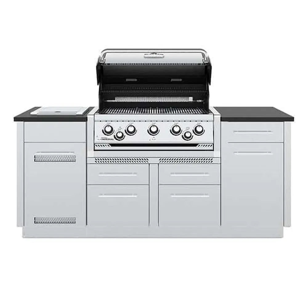 Broil King Imperial S 590i Grill Center with rotisserie, open front view