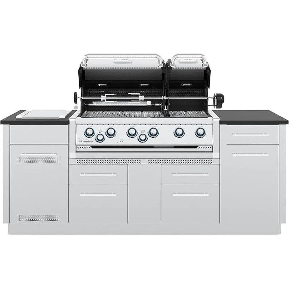 Broil King Imperial S 690i Grill Center dual ovens with lids open