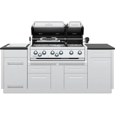 Broil King Imperial S 690i Grill Center dual ovens with lids open