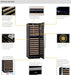 Infographic of KingsBottle KBU170DX features including fan-circulated cooling, safety lock, and steel ball-bearing shelf slides.