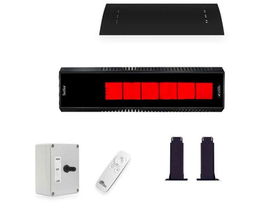 SunStar SGL0 48-inch open-face gas infrared patio heater with 35,000 BTU and wireless remote control.