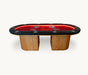 BBO Halo Series Miya 10-player LED poker table with red skeleton custom felt and black padded rail