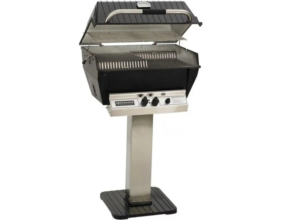 Broilmaster P3XF 27" Gas Grill Head & Griddle on Stainless Steel Patio Post