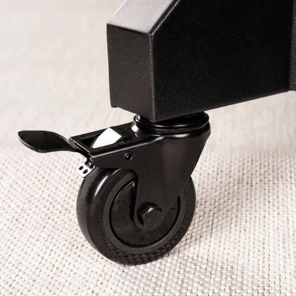 Close-up of Blackstone pizza oven ignition dial with textured control knob and power button
