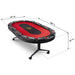 Triton premium poker table dimensions image showing 90-inch length, 48-inch width, and 30-inch height for the 10 player folding poker table.