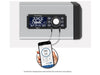 Detailed view of the Broil King iQue digital control panel and smartphone app interface showing real-time temperature monitoring and dual meat probe data.