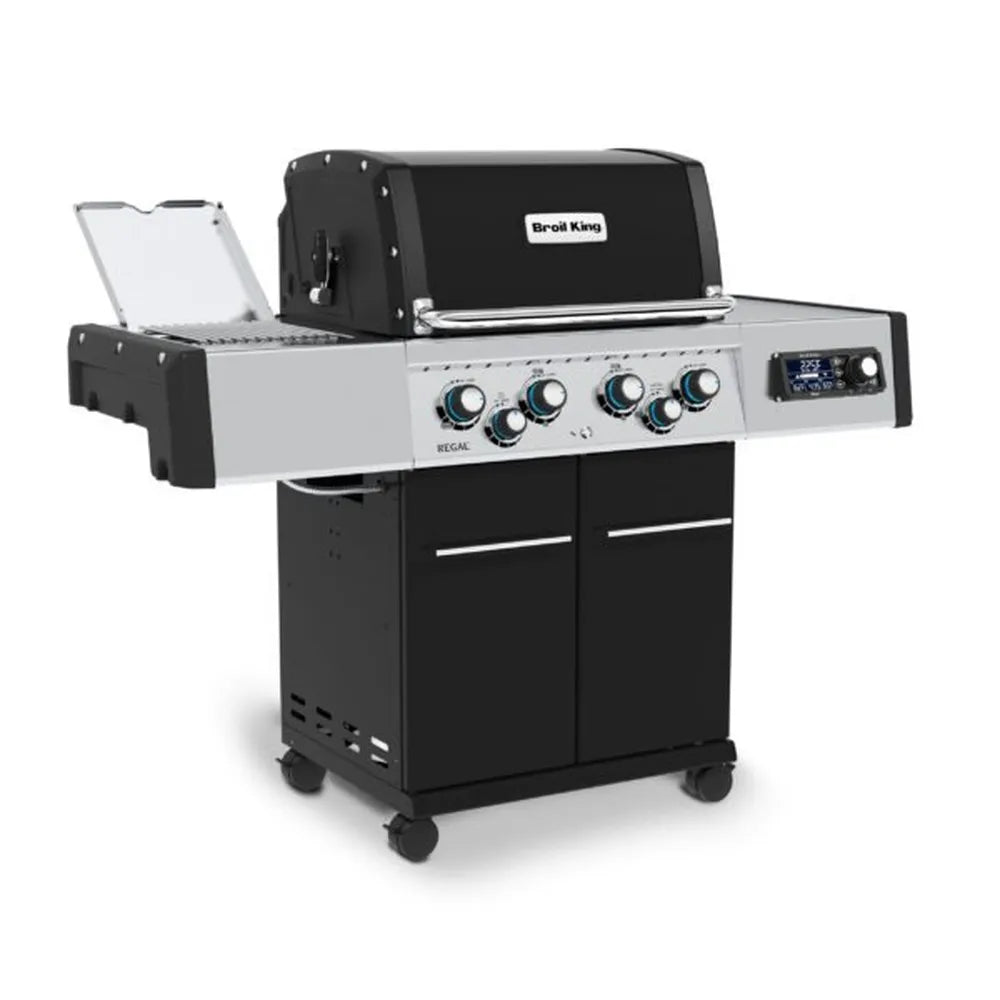 Broil King Regal Q 490 Pro IR smart gas grill, angled view