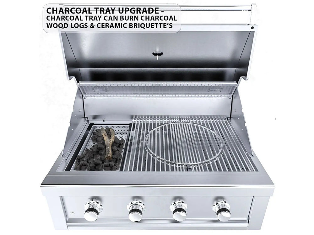 Sunstone RUBY4B charcoal tray upgrade for charcoal, wood logs, and ceramic briquettes