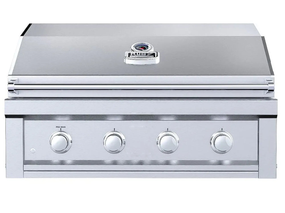 Sunstone RUBY4B 36-inch Pro-Sear gas grill exterior with integrated thermometer