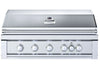 Sunstone RUBY5BIR 42-inch stainless steel built-in grill closed lid with integrated thermometer and LED control knobs