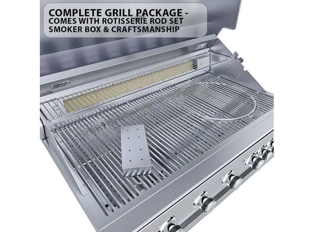 Sunstone RUBY5BIR complete grill package with rotisserie rod set and smoker box included