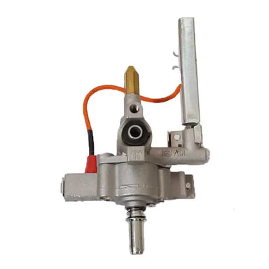 Sunstone R-Rvalve-LP regular propane grill valve for Ruby Grills, replacement gas control valve assembly with igniter wire lead, close-up on white background.