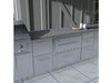 Sunstone SAP30WDPRO electric warming drawer installed in stainless outdoor kitchen cabinetry, 30-inch 110V built-in food warmer.