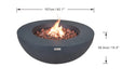 Technical dimension diagram for the Elementi Lunar Bowl showing 107cm diameter and 40cm height.