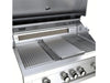 Sunstone 10" searing grate insert installed in a gas grill, shown in place among standard cooking grates.