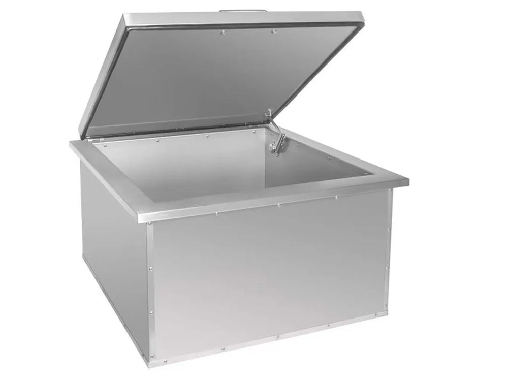 Wildfire WFSIC 304 Stainless Small Ice Chest Open Lid Angled View