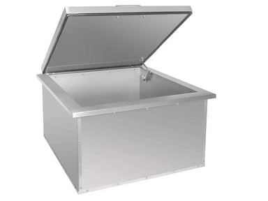 Wildfire WFSIC 304 Stainless Small Ice Chest Open Lid Angled View