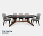 BBO Halo Series Stratton oval 10-player poker table with black padded rail, red felt center and built-in cup holders