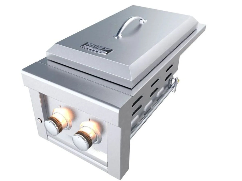 Sunstone SUN13CPRO 13-inch Pro Burner with LED light control knobs and stainless steel cover