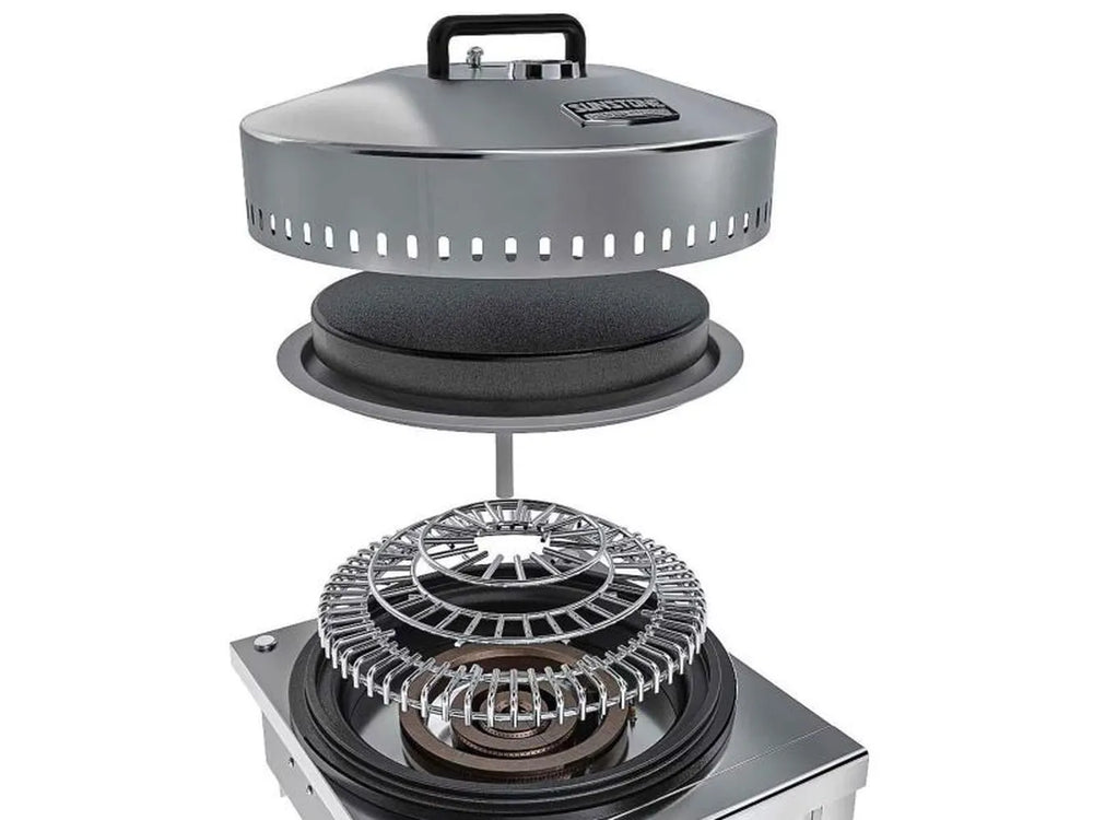 Sunstone SUN24PCB hood interior with adjustable top vent for heat and smoke control