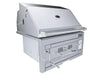 Sunstone SUNCHSZ28 28" built-in charcoal grill with adjustable front vent and burn tray crank