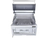 Sunstone SUNCHSZ28 open lid charcoal grill with warming rack and heavy-duty stainless steel cooking grates